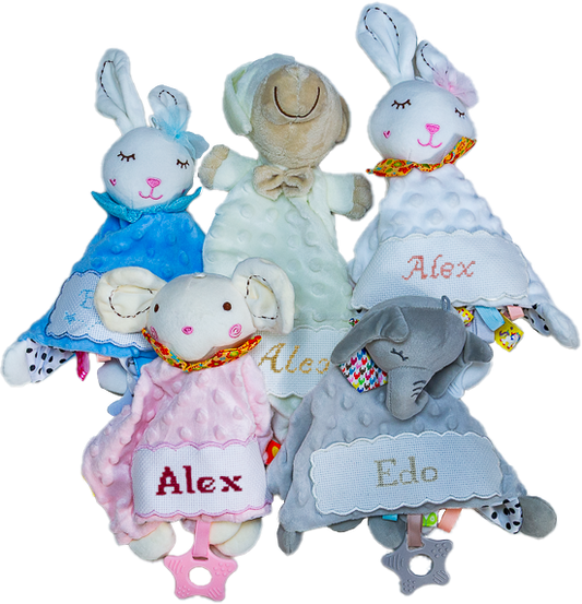 Doudou personalizzato a punto croce
